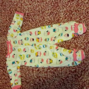Newborn snap up owl sleeper by carter's.  Pink white yellow blue and grey.